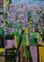 Raimondas Trušys - „Štrichai“, drobė-aliejus, 80x60, 2010 m. Kolekcionieriaus Edmundo Kolakausko dovana